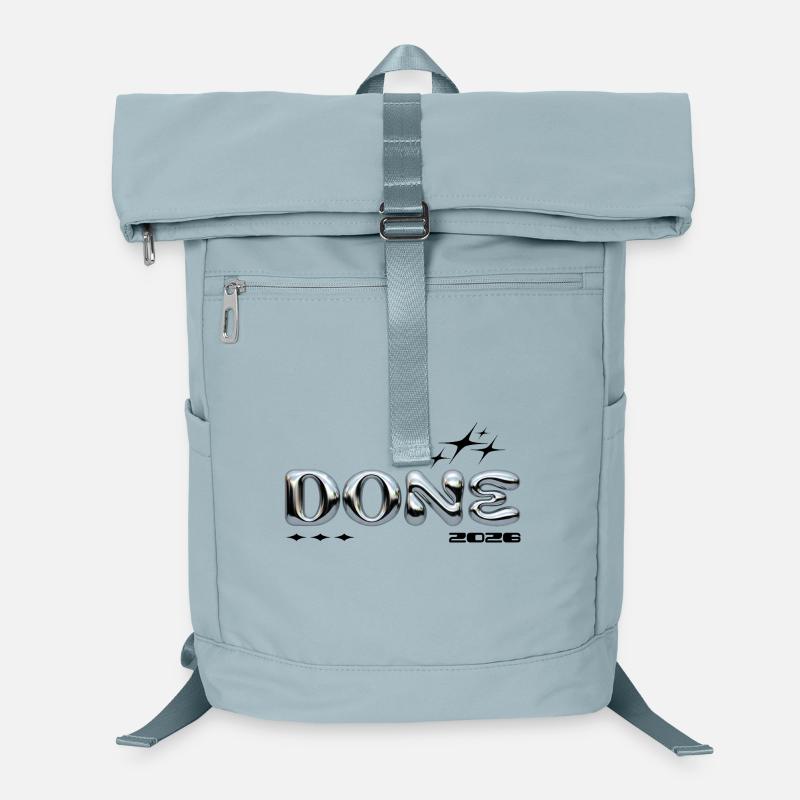 Chrome Blasenbuchstaben DONE Laptop-Rucksack 