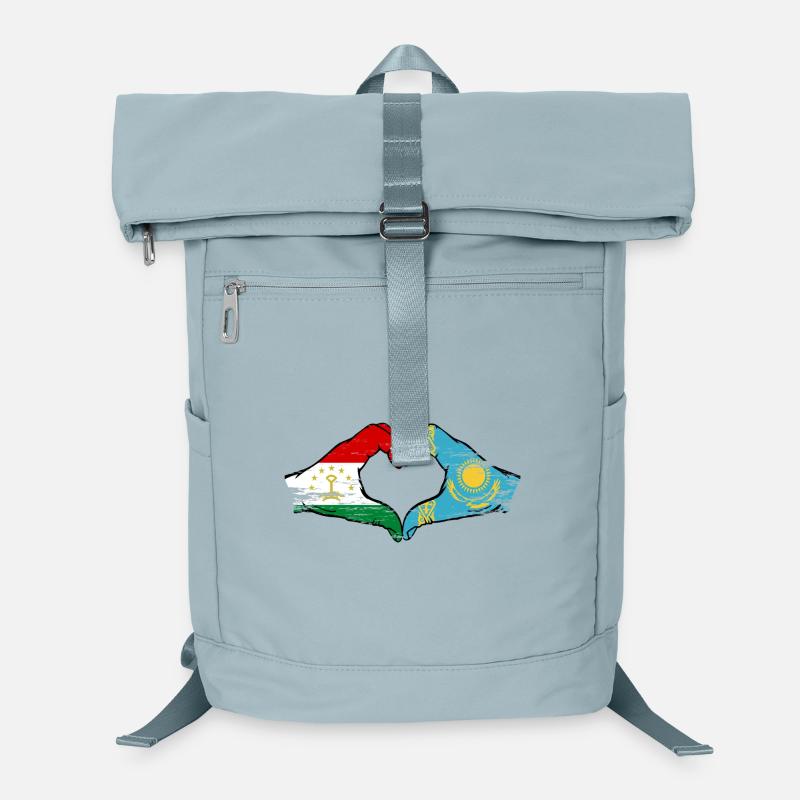 Tadschikistan Kasachstan Flagge Hände Herzform Laptop-Rucksack 