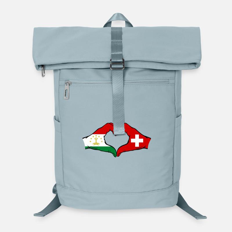 Cœur du drapeau du Suisse du Tadjikistan Sac à dos ordinateur