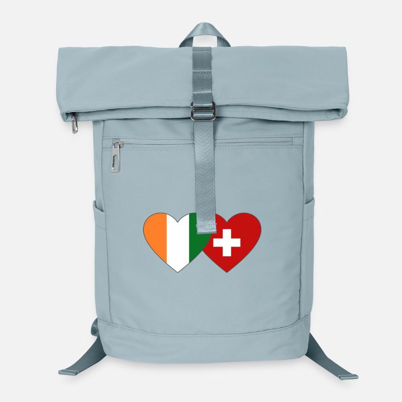 Elfenbeinküste Schweiz Flagge Herz Laptop-Rucksack 