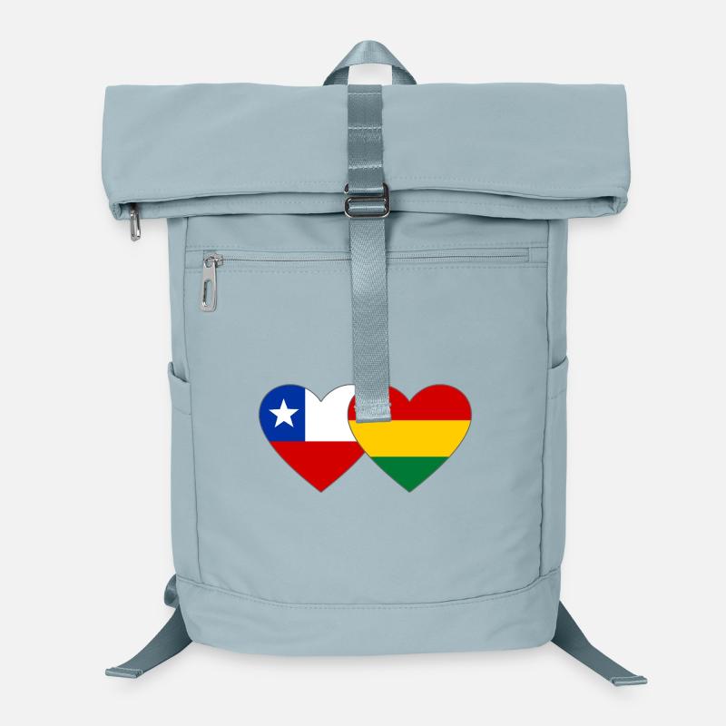 Chile Bolivia Flag Heart Laptop Backpack