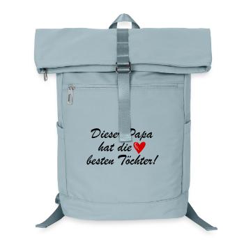 Lustiger Spruch Papa Töchter - Laptop-Rucksack  - Eisblau - Vorne