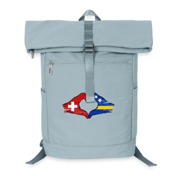 Switzerland Curacao Flag Hands Heart Shape Used - Laptop Backpack - ice blue - Front