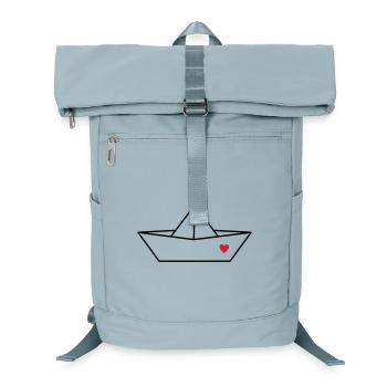 Boot Papier Schiff Herz I Hafen Liebe Geschenk - Laptop-Rucksack  - Eisblau - Vorne
