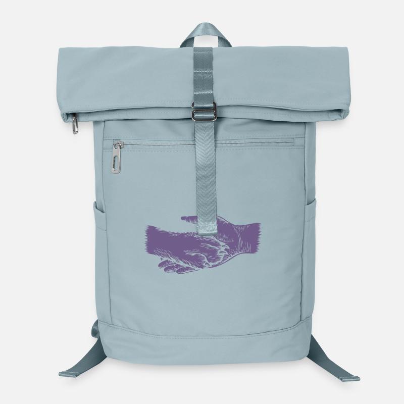 Chien et maître - Silhouette de main et de patte Sac à dos ordinateur