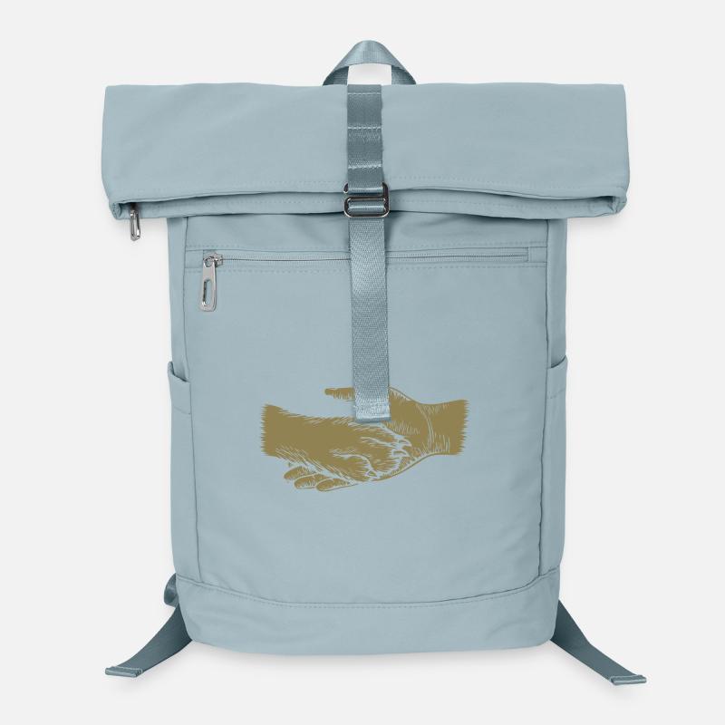 Hund und Herrchen - Hand und Pfote Silhouette Laptop-Rucksack 