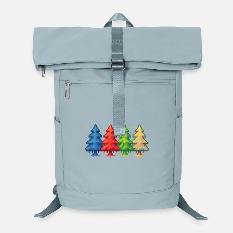 Pixel Forest Jeu du sapin de Noël Sac à dos ordinateur