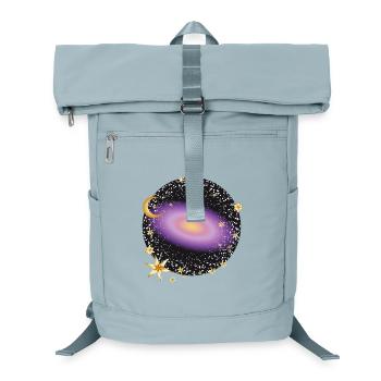 galaxie violette brillante avec la lune et les étoiles - Sac à dos ordinateur - bleu glacier - Devant