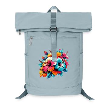 Hibiskusblüten - Laptop-Rucksack  - Eisblau - Vorne