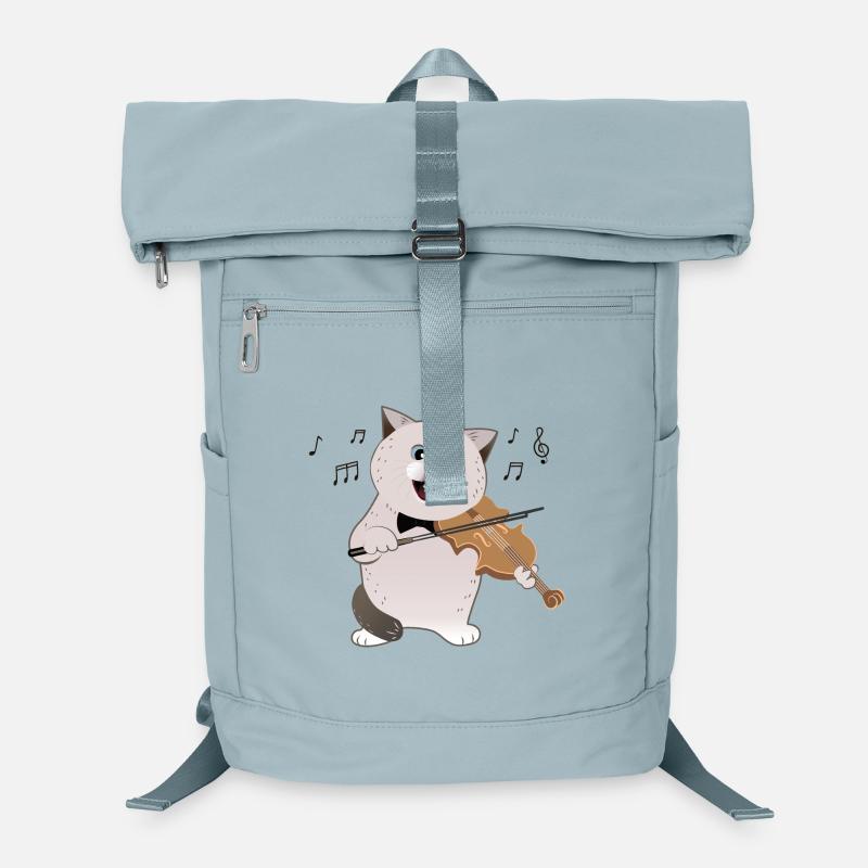mignon chat potelé jouant du violon Sac à dos ordinateur