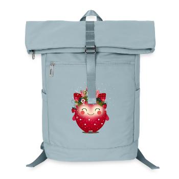 Cheerful fantasy monster as strawberry - Laptop Backpack - ice blue - Front