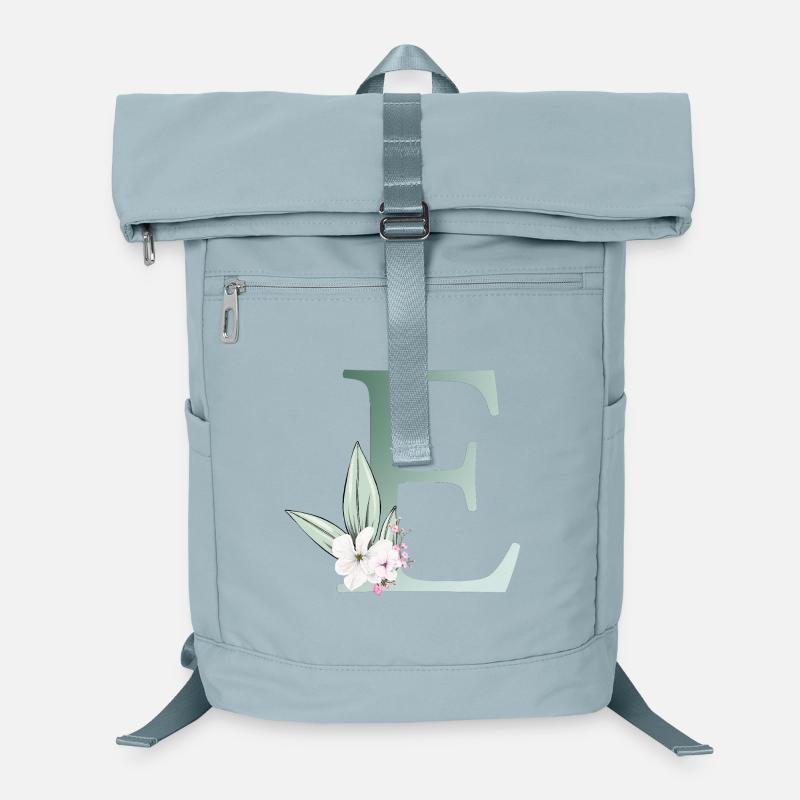 E Monogram, Floral, Personnalisable Sac à dos ordinateur