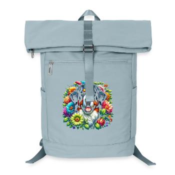 Bernese Mountain Dog in Colorful Flowers - Laptop Backpack - ice blue - Front