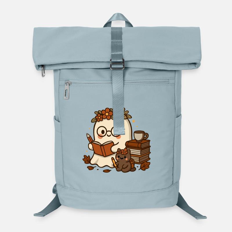 Herbstlicher Geist mit Büchern süßes Schul Motiv Laptop-Rucksack 
