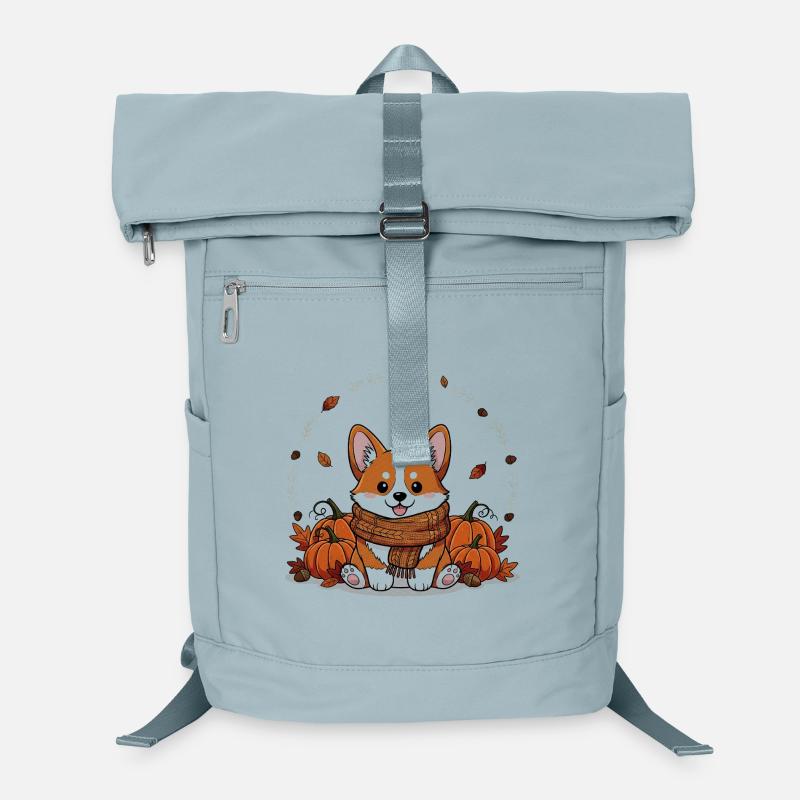 Süßer Herbst-Corgi mit Kürbis-Dekor Laptop-Rucksack 