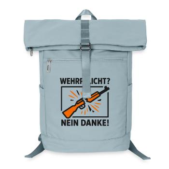 Conscription No Thanks – Conscientious Objection - Laptop Backpack - ice blue - Front