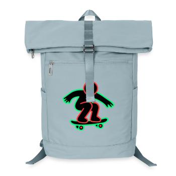 Neon Skateboarder Line Art - Laptop Backpack - ice blue - Front