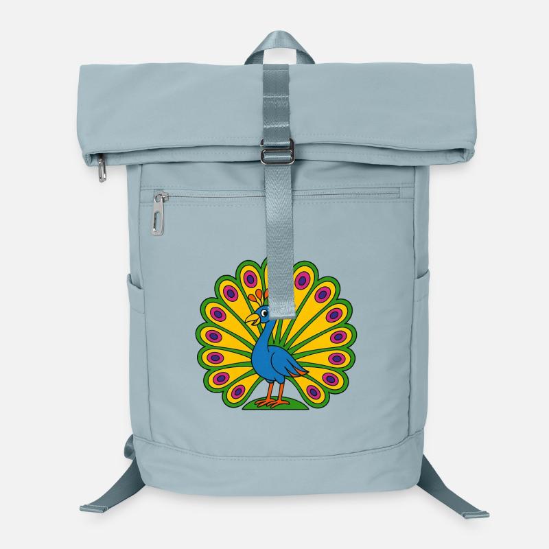 Éventail de paon vif Sac à dos ordinateur
