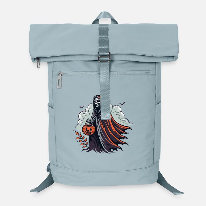 Halloween Grim Reaper with Pumpkin Laptop Backpack