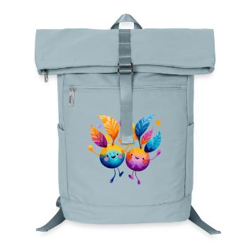 Bunte Fruchtfreunde mit Blätterreben - Laptop-Rucksack  - Eisblau - Vorne