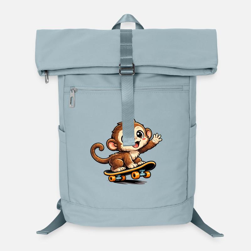 Skate Monkey Cartoon Laptop Backpack