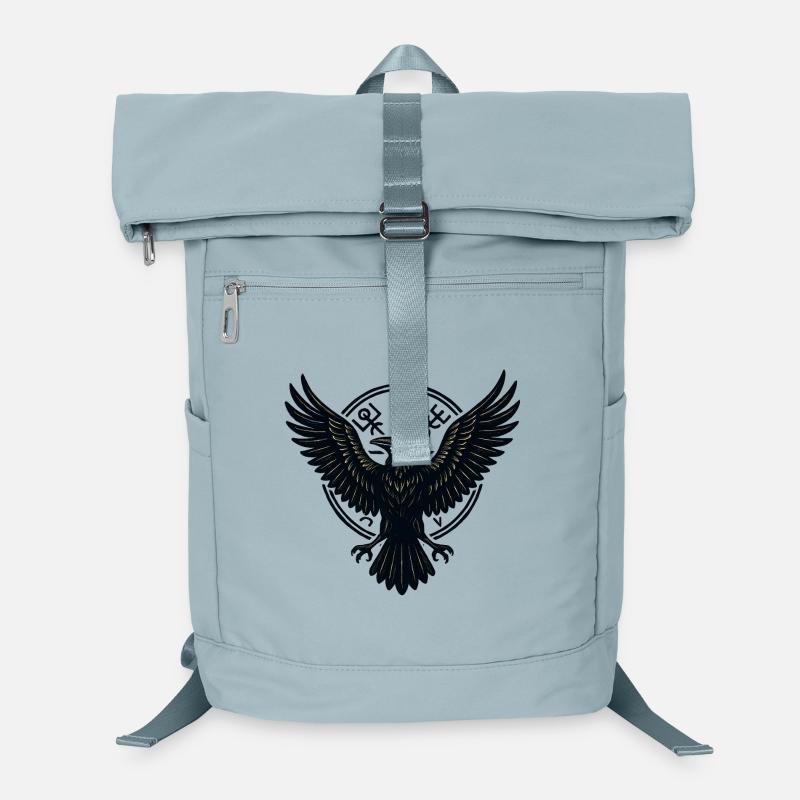 Black Raven in the Runic Circle Laptop Backpack