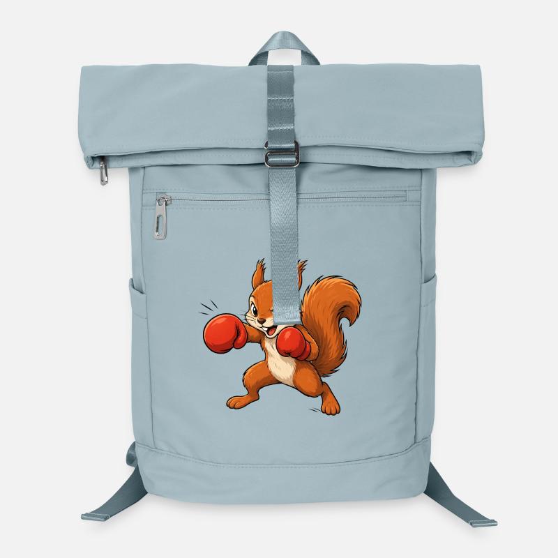 Motif amusant de dessin animé Boxing Écureuil Sac à dos ordinateur