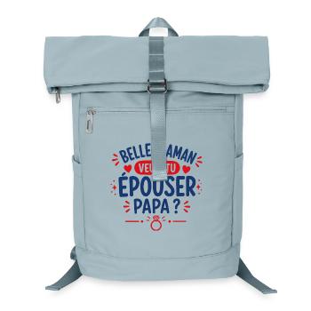Belle-maman propose-t-elle Papa ? - Sac à dos ordinateur - bleu glacier - Devant