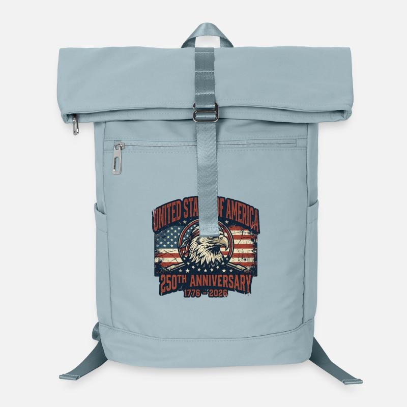 Aigle devant le drapeau américain – États-Unis 250 ans Sac à dos ordinateur