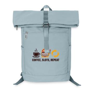 Coffee Slots Repeat Casino Gambling - Laptop Backpack - ice blue - Front