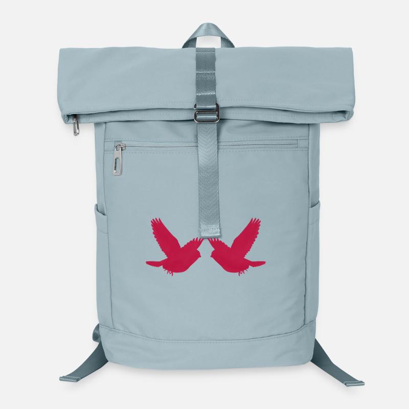 Deux Oiseaux en Magenta – Aquarelle graphique Sac à dos ordinateur