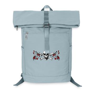 Totenkopf Rosenornament Skull-Rose - Laptop-Rucksack  - Eisblau - Vorne