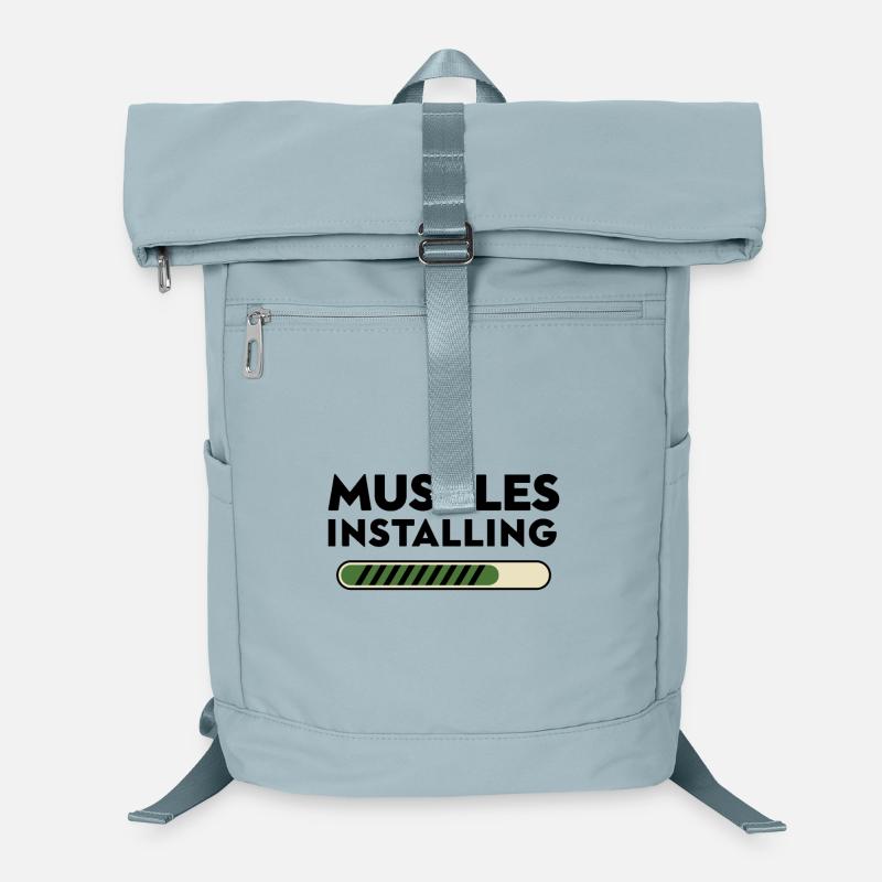 Muscles Installing Progress Bar Fitness Gym Laptop Backpack
