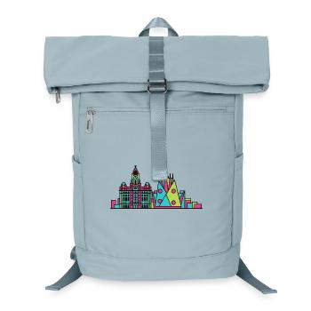 Liverpool City Skyline Royal Liver Building Kunst - Laptop-Rucksack  - Eisblau - Vorne