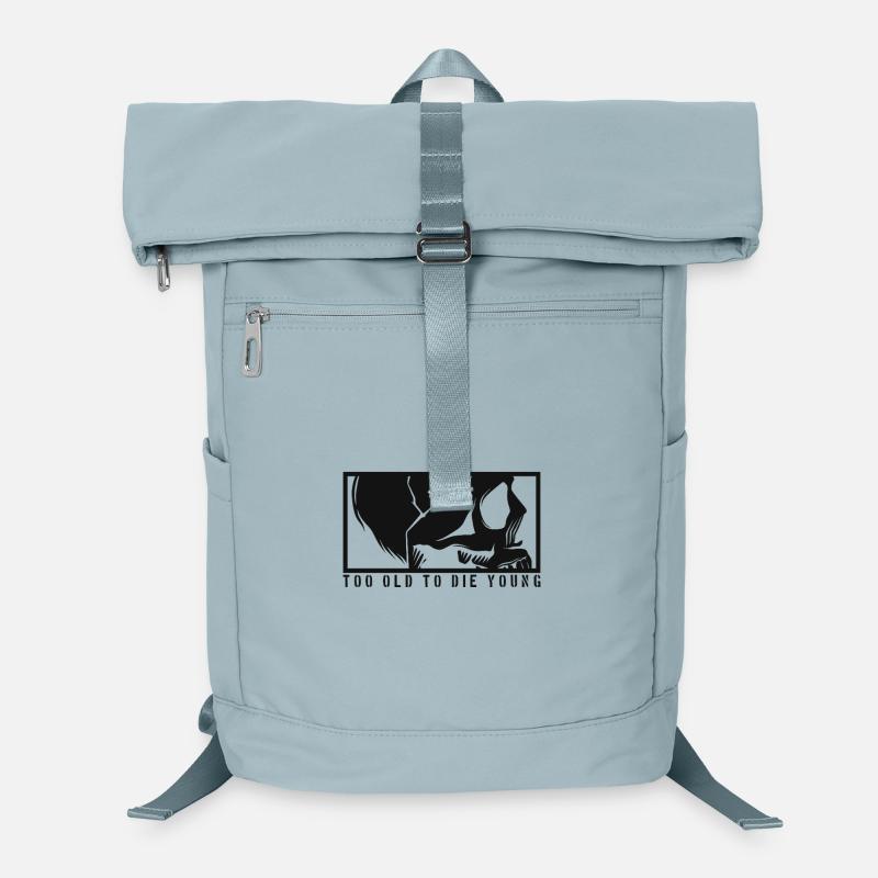 TOO OLD TO DIE YOUNG Skull Skeleton Rocker Laptop Backpack