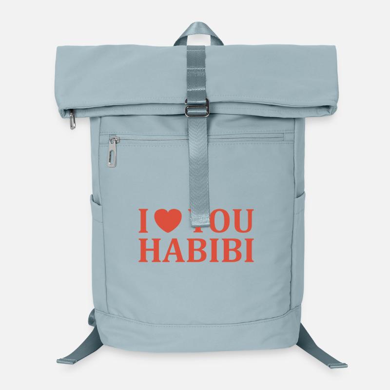 I Love You Habibi Typography Laptop Backpack