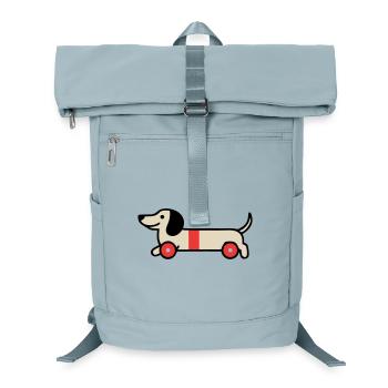 Dachshund Toy Wooden Wheel Child - Laptop Backpack - ice blue - Front