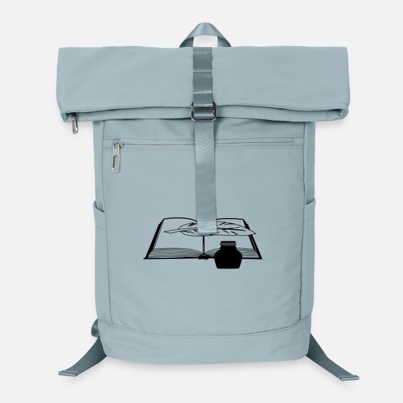 Buch mit Federstift und Tintenfass Laptop-Rucksack 