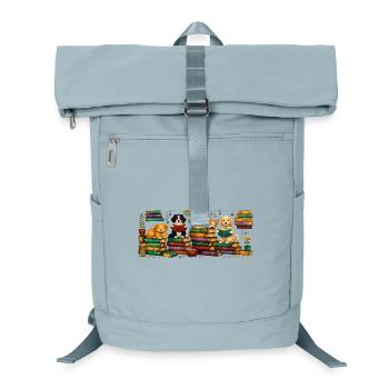 Reading dogs with stacks of books - Laptop Backpack - ice blue - Front