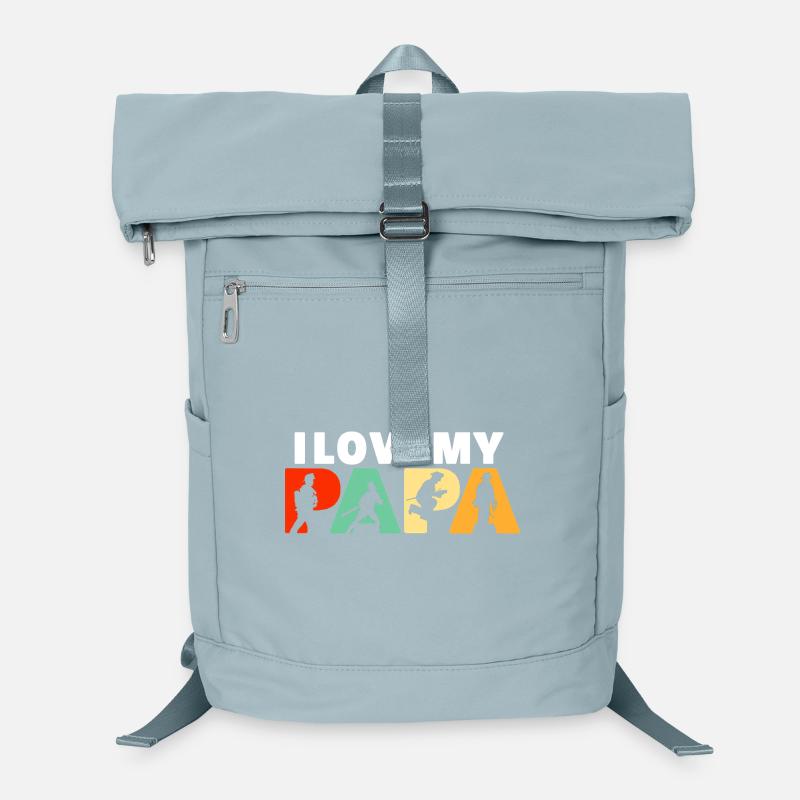 Papa Firefighter Vintage Hero Silhouette Laptop Backpack