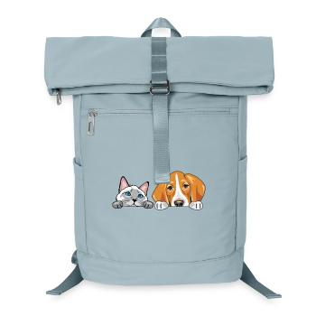Peeking_Siamese_cat_and_Foxhound_dog - Laptop-Rucksack  - Eisblau - Vorne