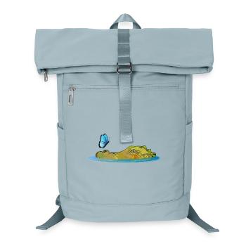 Crocodile in the water with butterfly - Laptop Backpack - ice blue - Front