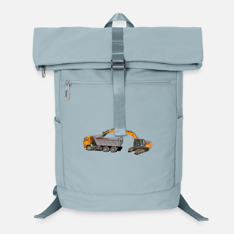 Excavator loads trucks Laptop Backpack