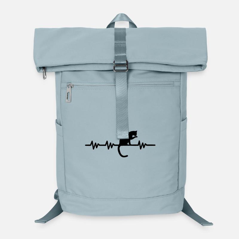Battement de coeur - chat - Sac à dos ordinateur - bleu glacier