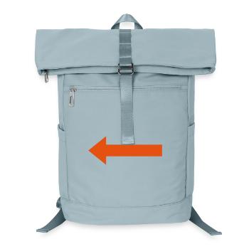Orange left arrow - Laptop Backpack - ice blue - Front