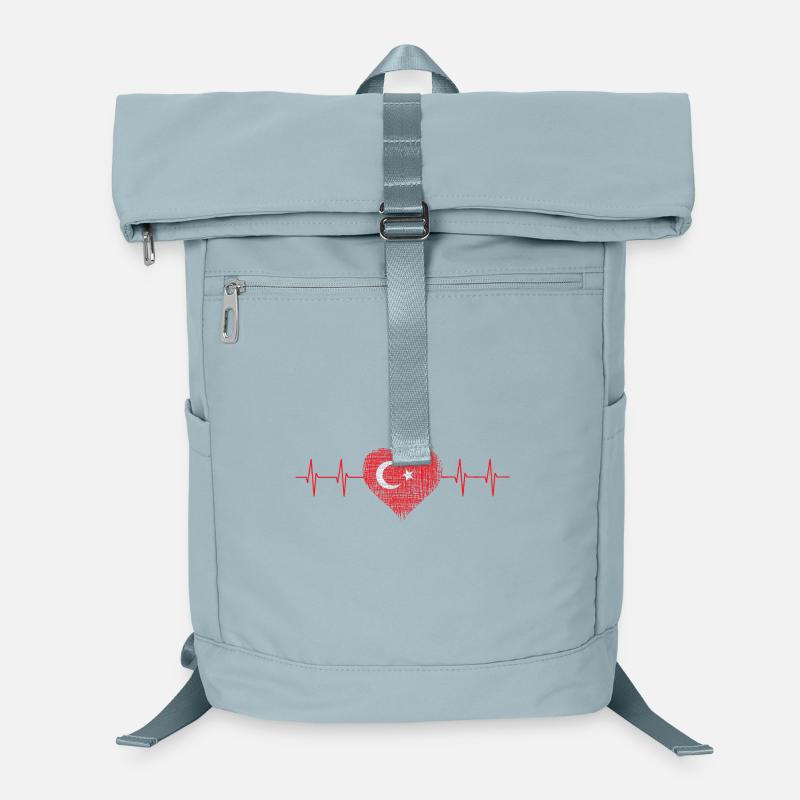 Herzschlag mit Türkischer Flagge Laptop-Rucksack 