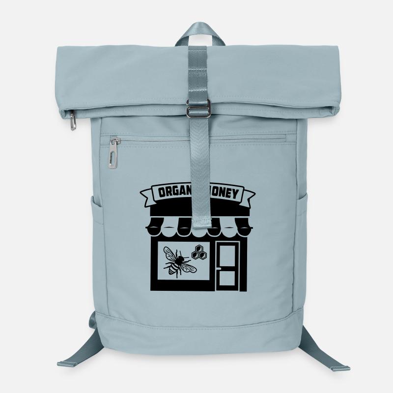 Bio-Honigladen oder msrkt mit Banner und t Laptop-Rucksack 