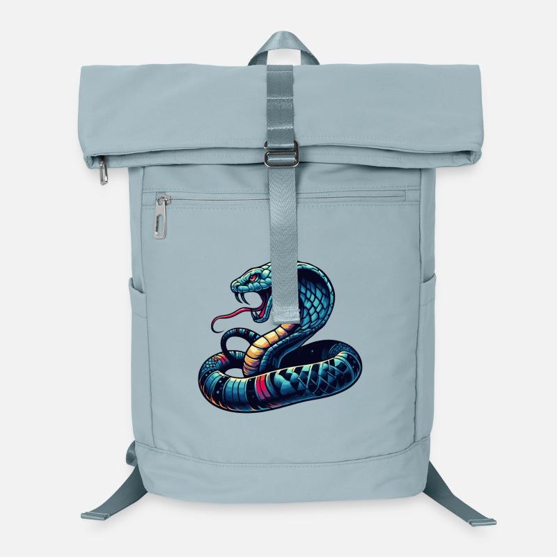 dynamic and colorful Cobra snake motif Laptop Backpack