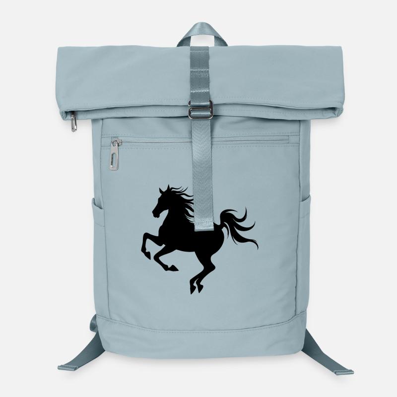 Silhouette de cheval gracieuse en mouvement Sac à dos ordinateur