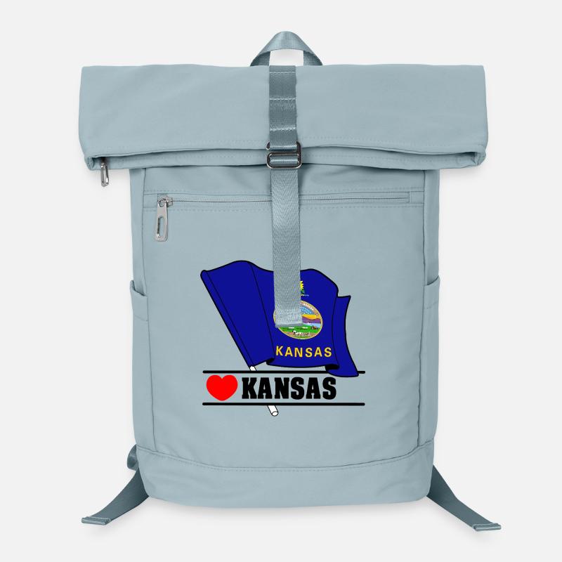 Drapeau Kansas coeur KANSAS Sac à dos ordinateur